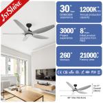 ABS DC Motor Low Noise Silent Ceiling Fan With LED Light For Kitchen Restaurant