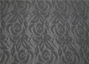 China Custom Black Lace Bonded Leather Fabric High Elasticity For Boots Bags wholesale