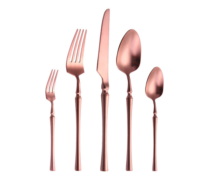 Rose Gold Stainless Steel Matte Cutlery/Hotel Tableware/Dinnerware/Flatware Set