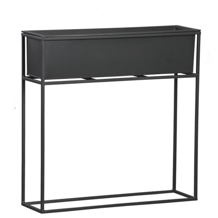 Three sizes rectangular black planter boxes metal flower planter