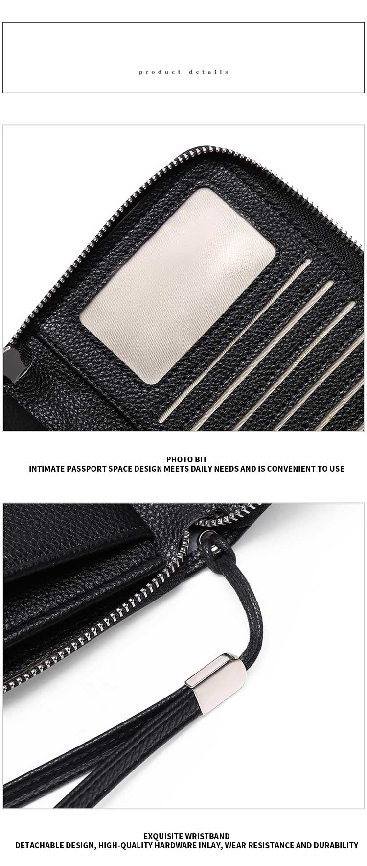 Large Capacity Rfid Blocking Money Clip Credit Card Holder for Women Custom Coin Purse