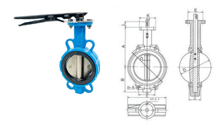 3" 4" 5" Soft Seal Butterfly Valve Through DN40-DN300 Handle Type Manual