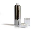 Silver Aluminum Cream Pump Bottle / Eye Serum Airless Dispenser Bottles