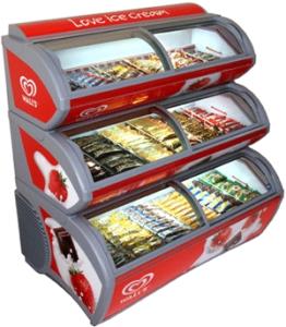 China 348L 3layers upright ice cream display showcase freezer Walls ice cream freezer wholesale