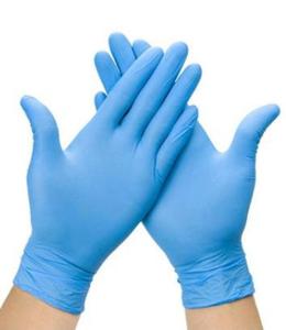 China Medium Size Blue Full Fingered Disposable Exam Gloves wholesale