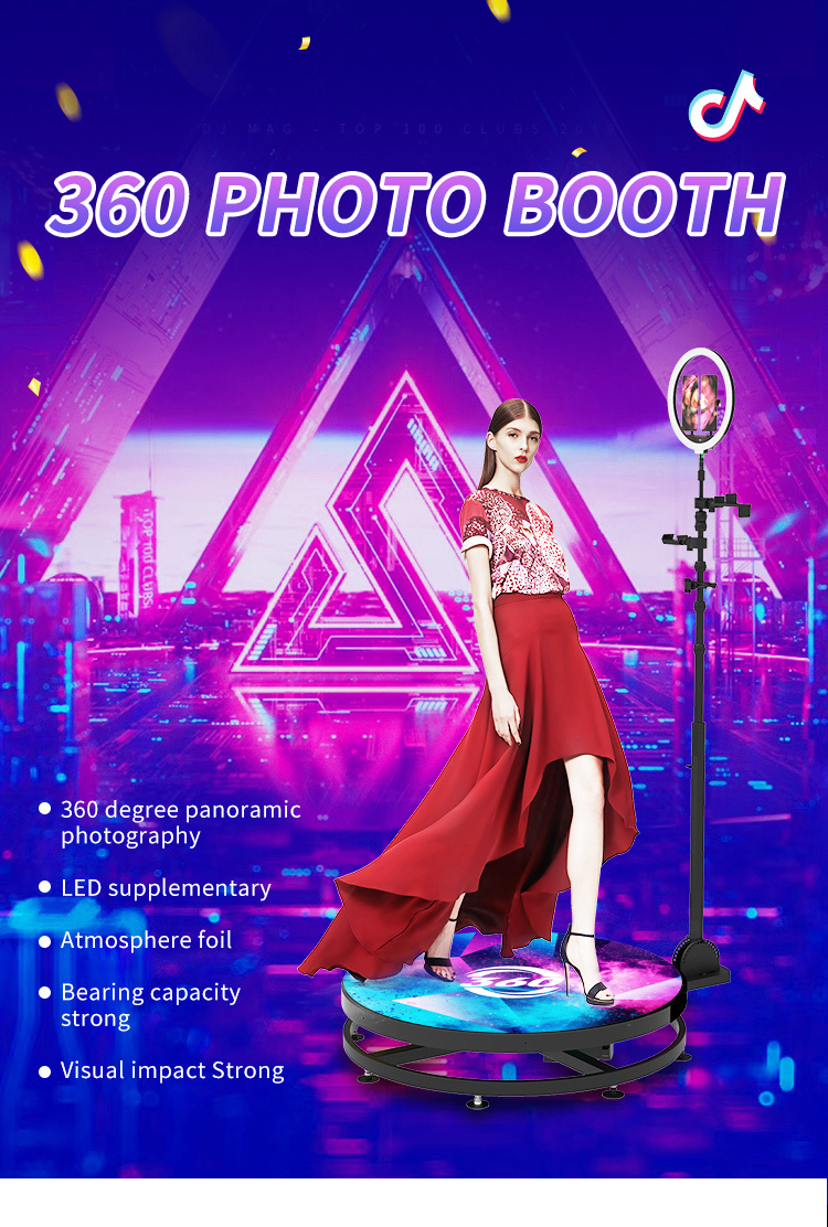 Wedding Part 360 Video Booth With Flight Case 115CM 45.2 Inch Slow Motion