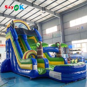 China Outdoor Inflatable Slide Giant Commercial Adult Blow Up Water Slide Jumpers Bounce Logo Printing wholesale