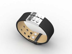 China Top Quality Europe Fashion Stainless Steel Genuine Leather Silicone Bangle Bracelet ADB49 wholesale