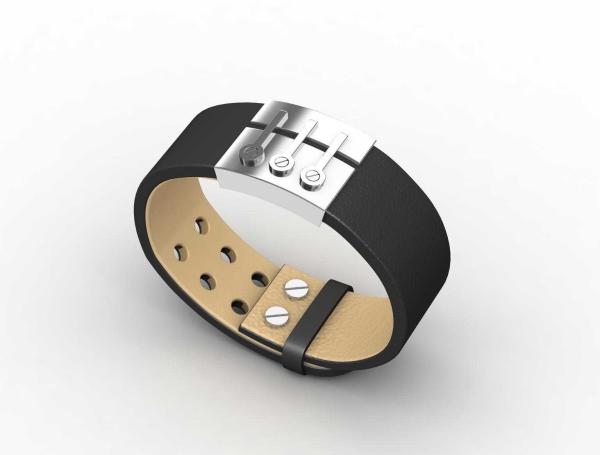 Top Quality Europe Fashion Stainless Steel Genuine Leather Silicone Bangle