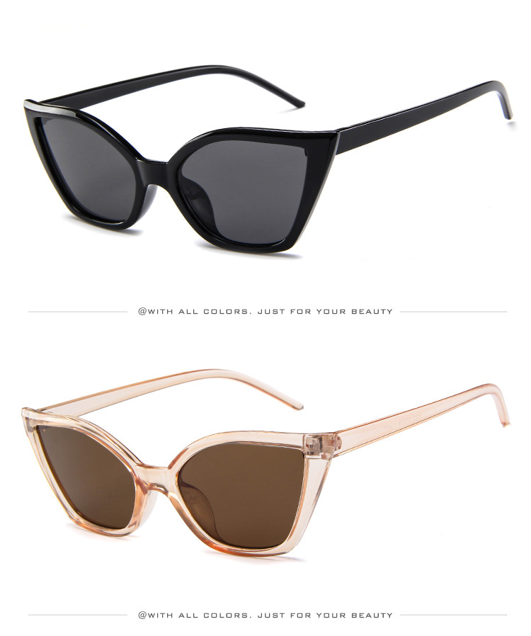 Women'S Triangle Shape BSCI Small Frame Cat Eye Sunglasses 147MM