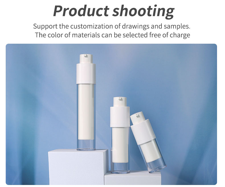 15ml 30ml 50ml White Airless Bottle Cosmetic Cream Plastic Bottle For Skincare Packaging