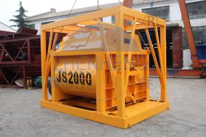 China Self Lubrication Twin Shaft JS200 Concrete Mixer Machine Discharging Volume 2000L wholesale