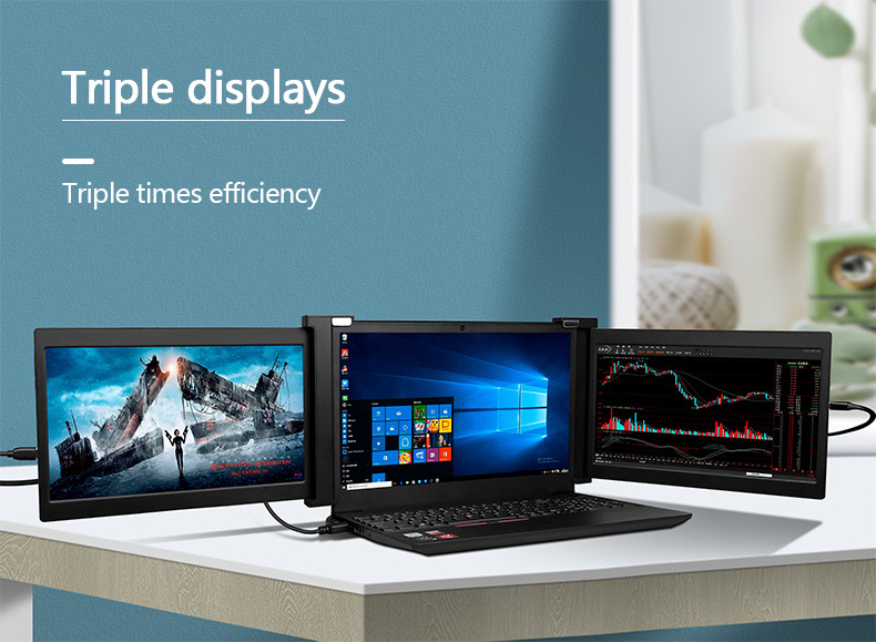 1920*1200 Type C Port 10.1 Inch Portable Dual Monitor For Laptop