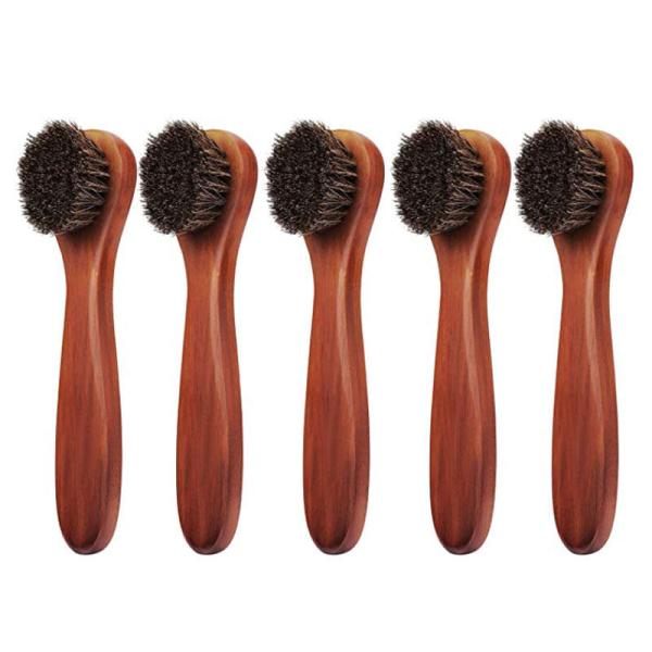 Bristles Horsehair Wooden Shoe Brush Cleaning Polish