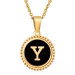 Unique Jewelry 16MM 18K Gold Plated Stainless Steel 3D Shell Letter Necklace