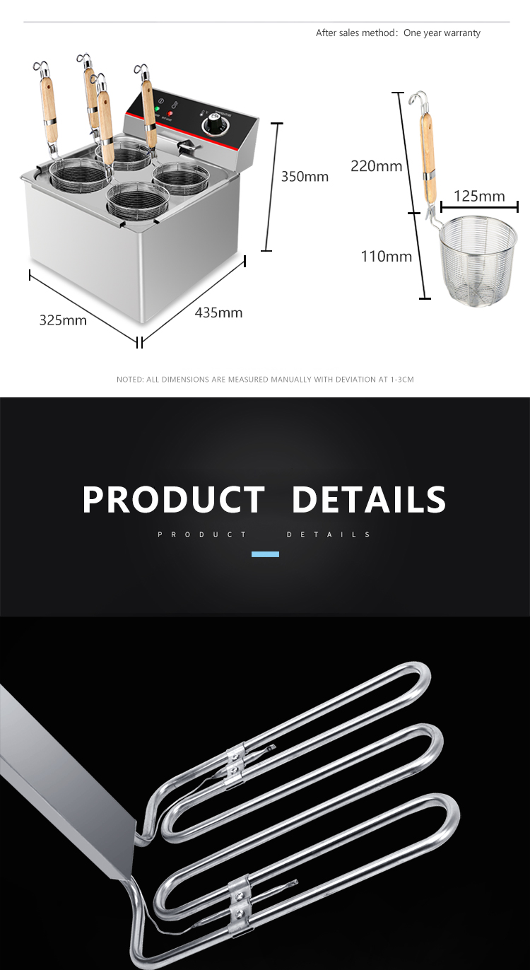 Accurate Temperature Control Probe Electric Commercial Pasta Cooker for Kitchen 3.5kW