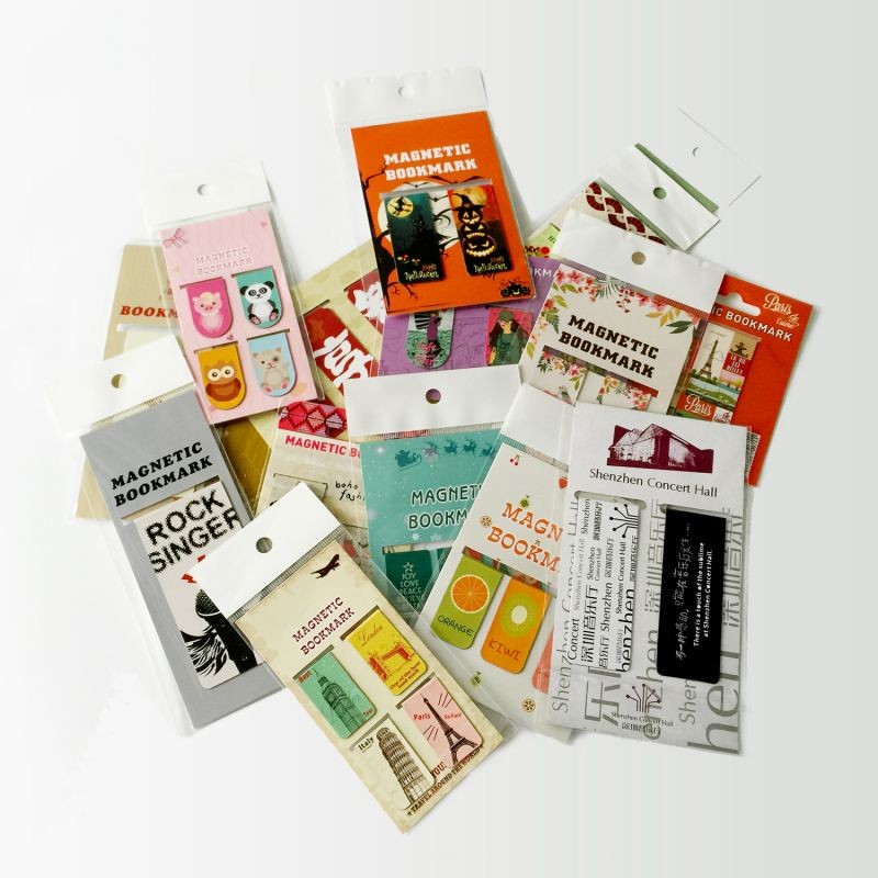 Childrens Cute Magnetic Bookmarks Magnetic Gift ODM With Full Color Printed Art Paper