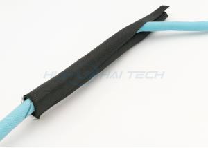 China Self Wrapping Woven Cable Sheath , Black / Yellow Wire And Cable Sleeving wholesale