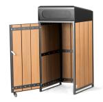 H1200MM 120L Large Outdoor Wooden Trash Can