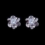 American Indian Style Blue Zircon Hanging Silver Drop Earrings For Wedding