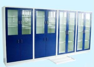 China Glass door Biology Lab Furniture , Medical Storage Cabinet Epoxy Resin Coating wholesale