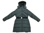 Green Black Hooded Longline Puffer Jacket