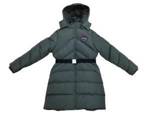 China Black Green Extra Long Padded Coat With Hood Womens Waterproof wholesale