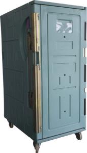 China 900 Litre Olivo Green Large Insulated Plastic Rolling Container wholesale