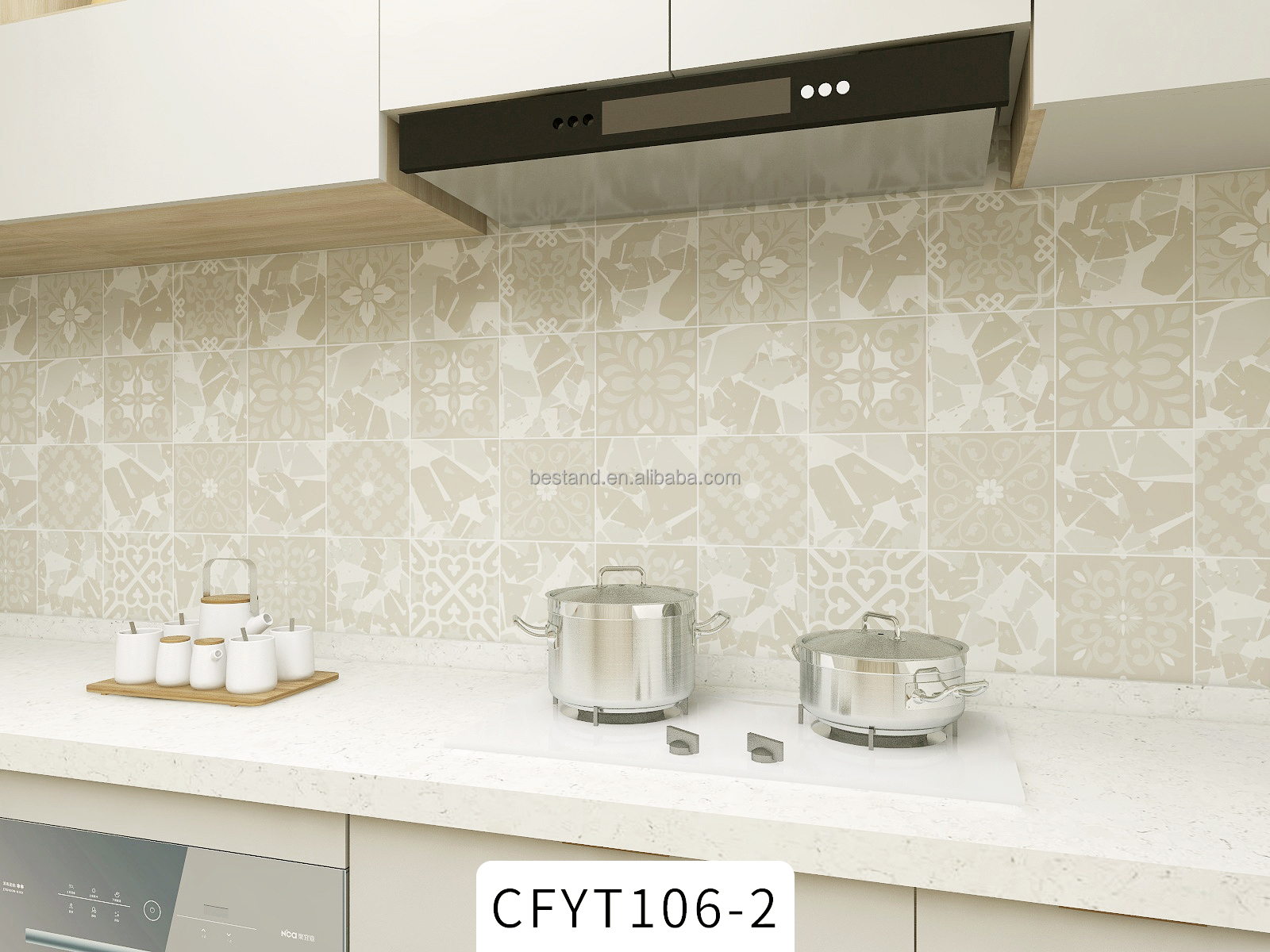 Removable Self-adhesive Foil Sticker Kitchen Backsplash Wallpaper Roll Waterproof Wall Paper for Decorative Tile