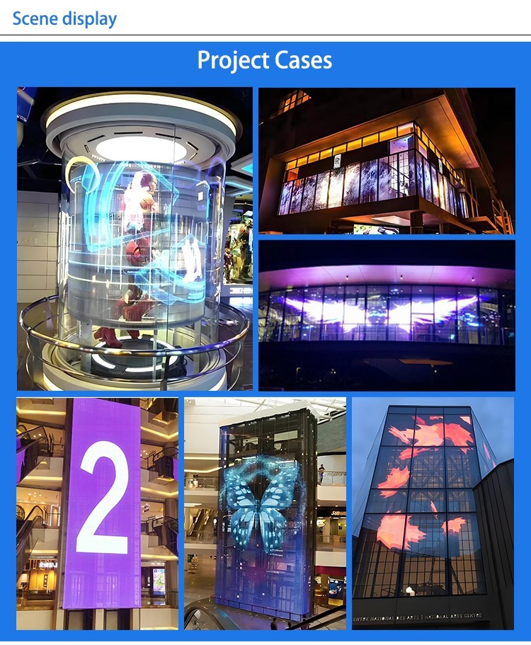 High Brightness Transparent LED Panel Display For Glass Window Invisible Video Screen