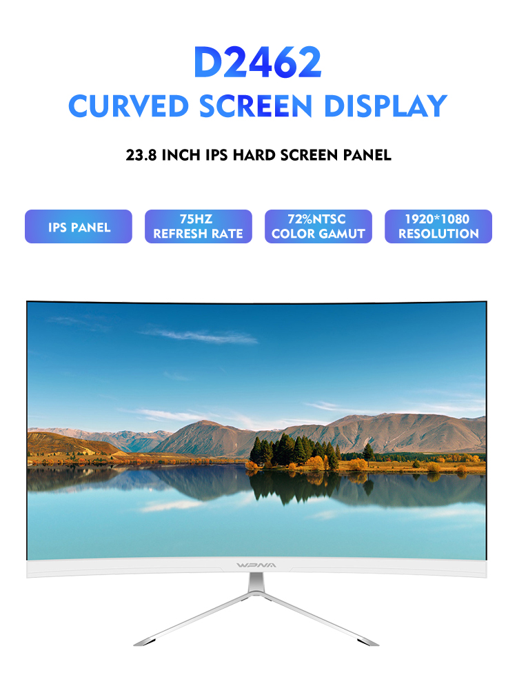 23.8 Inch Business Frameless Computer Monitor With 178° Vertical Viewing Angle
