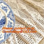 Round Hand Crochet table clothing - table cover - white , for wedding and