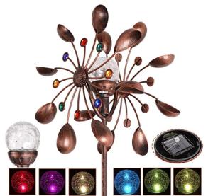 China Bronze Color Steel 75 Inch Led Solar Wind Spinner Light wholesale