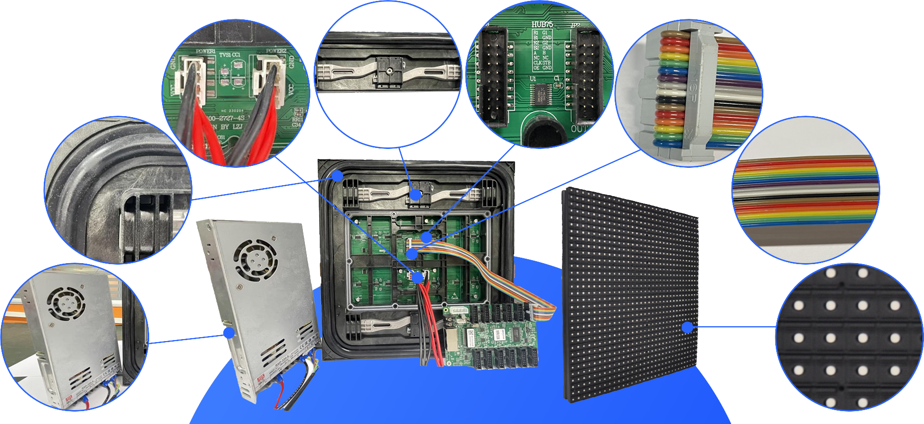 22478 Dot/m' Density P6.67 LED Module with Front Service and Open Double Maintenance