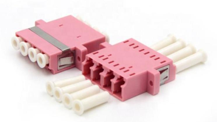 Cheap Price LC Upc to LC Upc Quad Om4 Fiber Optic Adapter with Flange with Excellent Performance