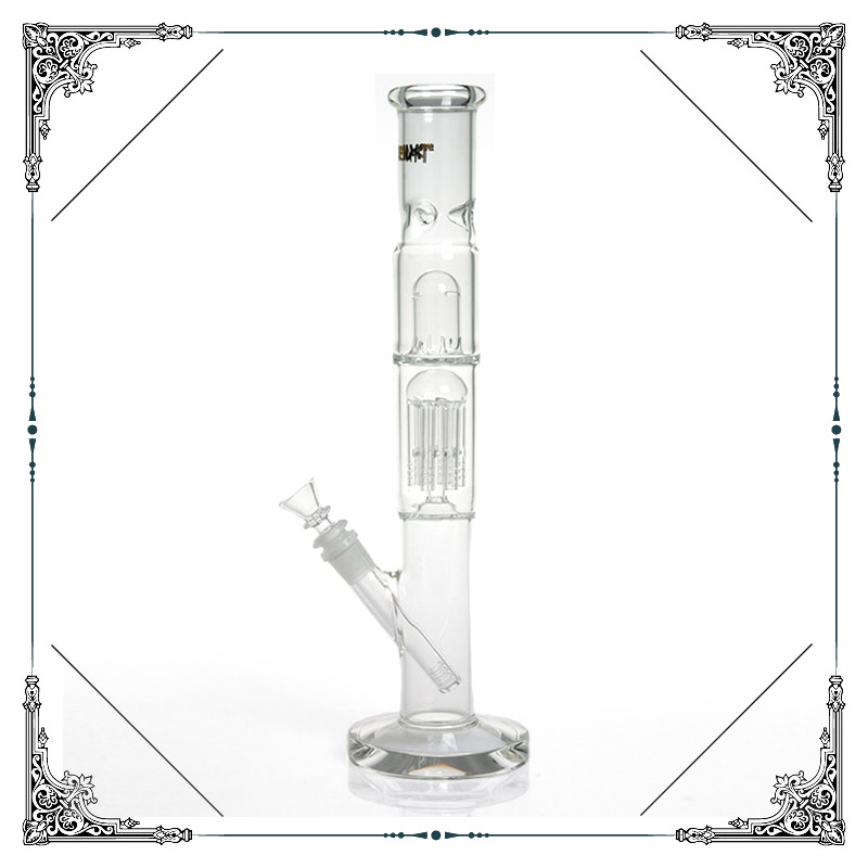 6 Arms Perc Hookah Smoking Glass Water Pipe With Phoenix Star Logo