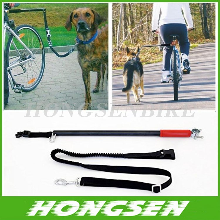 Retractable & Rotatable Dog Bicycle Leash Bike Lead Attachment Removable Springy
