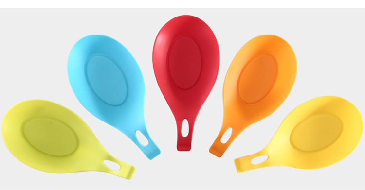 Orange Silicone Spoon Rest Utensil Holder Sustainable Rubber Spoon Rest