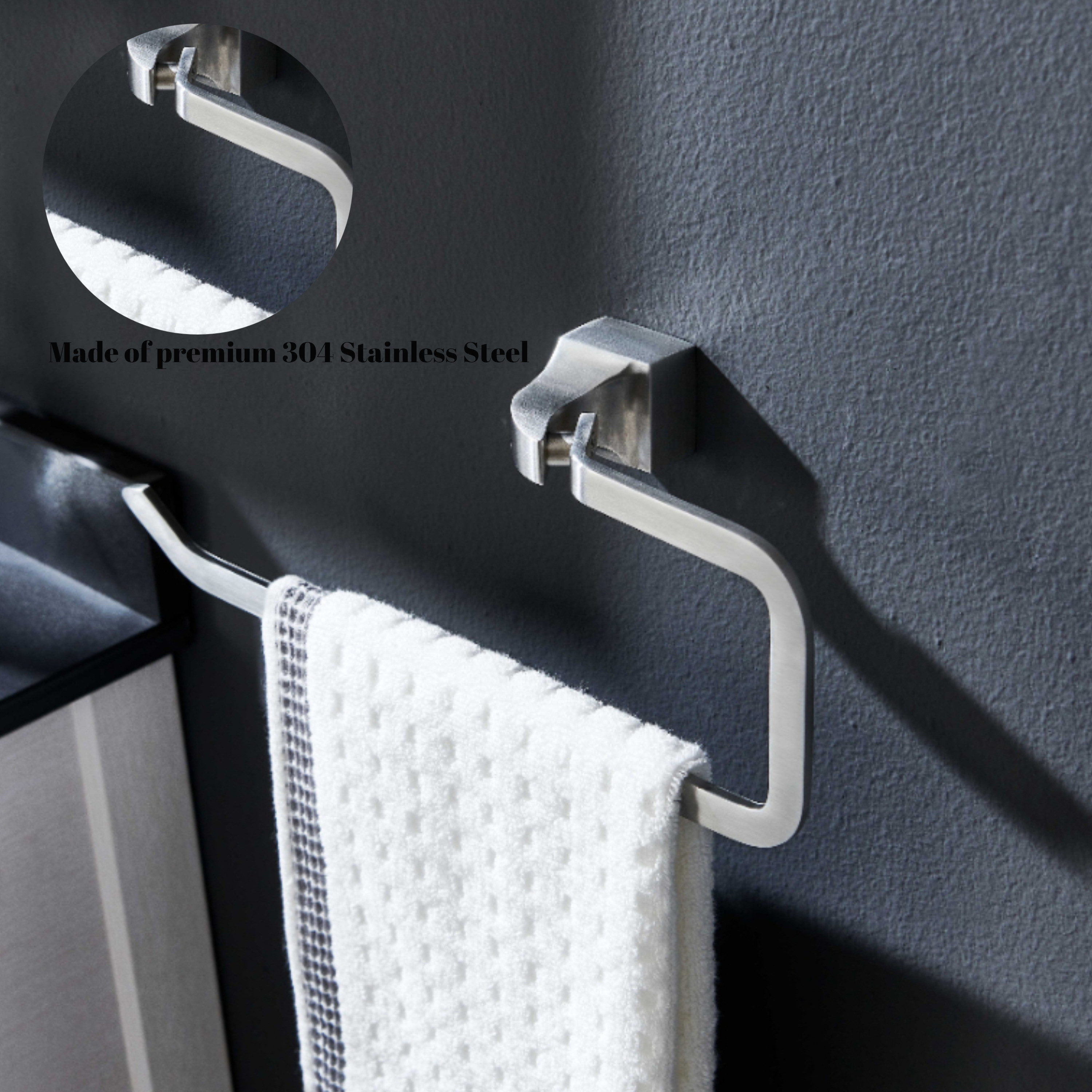Warm Grey Satin Finish Bathroom Towel Rings Wall Mounted Hand Sus304 Customizable