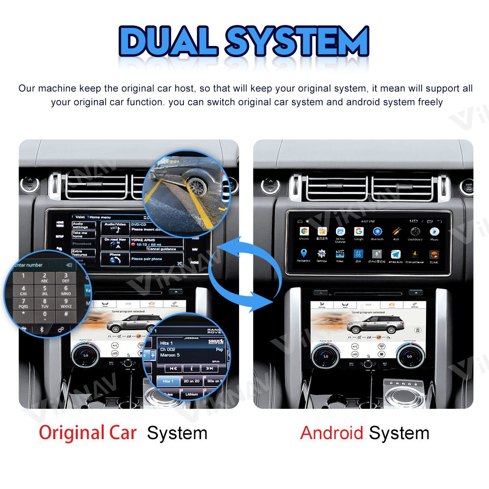 Viknav Car Radio For Range Rover Vogue L405 (2013-2020) 12.3 inch With AC Touching Screen Multimedia Player Navigation