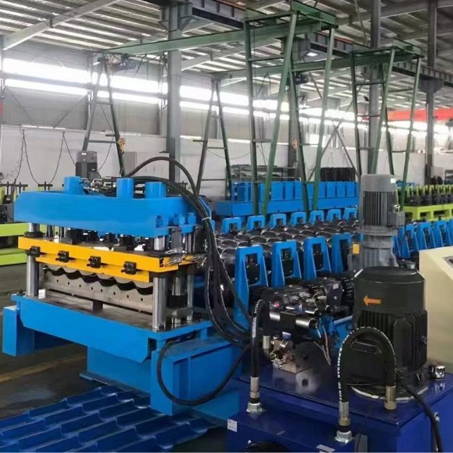 220V Steel Hydraulic High Speed Glazed Tile Roll Forming Machine With PLC Control System