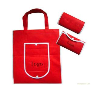 China Red Foldable Promotional Gift Bags Canvas Shopping Tote Eco Friendly wholesale