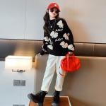 Thickened Childrens Spring Clothes Embroidery Craft Bear Sweater And Jogger