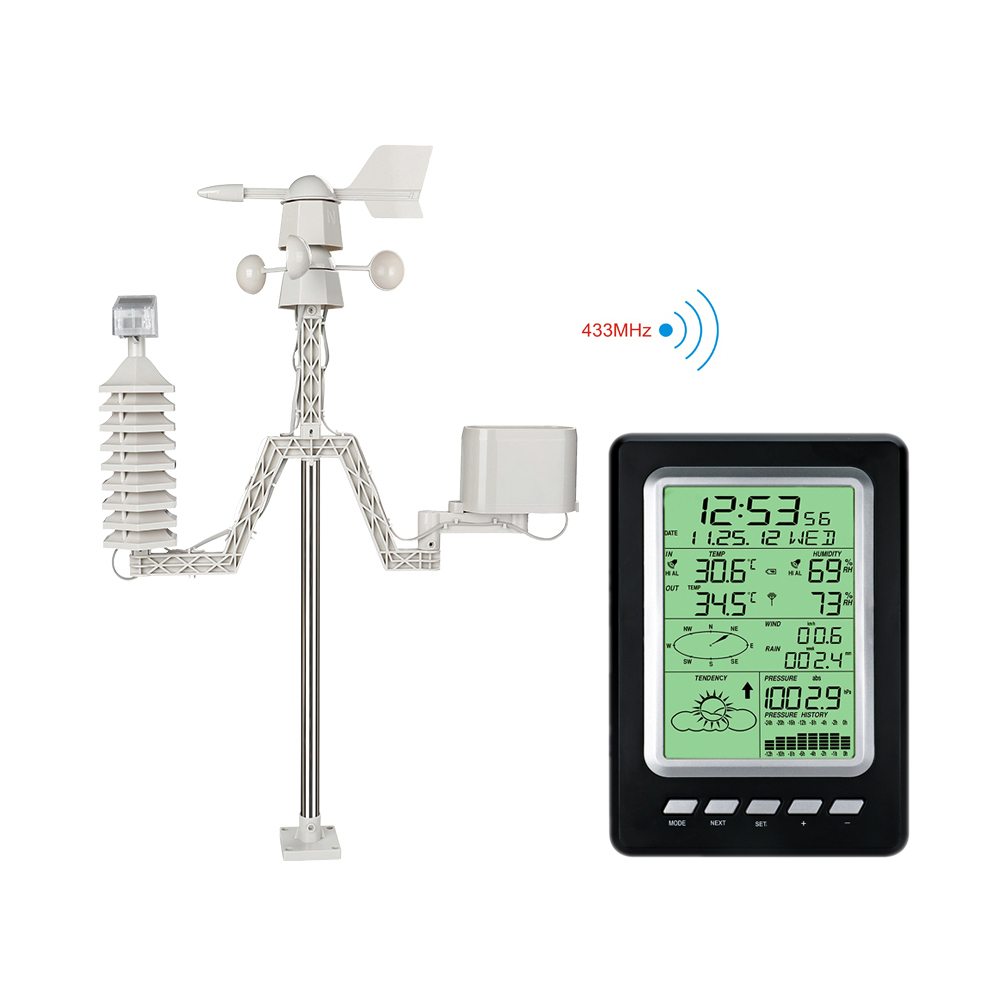 LCD Display Wireless Weather Forecast Solar Weather Station Weight 1.8kg Size 19*12.5*2.7cm