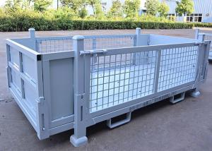China Heavy Duty Collapsible Cage Pallet Q235 Metal Stillage Grey wholesale