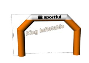 China 6m High Custom Made Advertising Beautiful Orange Inflatable Arch For Sport Entrance wholesale