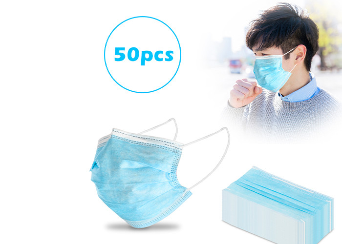 Outdoor Disposable Earloop Surgical Mask Anti Pollution Dust Mask 3 Ply