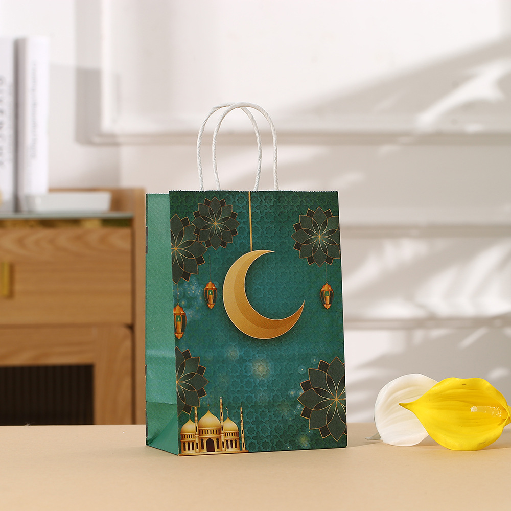 Moon Festival Kraft Paper Printed Shopping Hand Party Candy Paper Bag for Celebrations