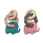Silicone BPA Free Natural Wood Teethers Massaging Tender Gums