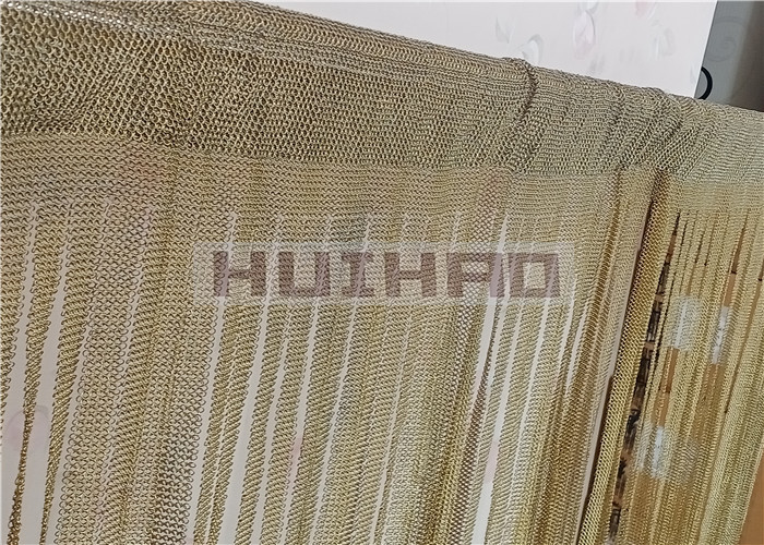 Rose Gold Metal Ring Mesh Curtain 15mm For Architecture Design
